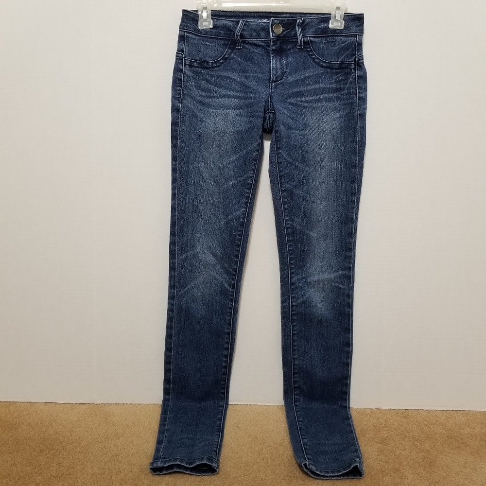 LONDONJEAN jeans 2 VS Siren skinny denim whiskered stretch Victoria's Secret